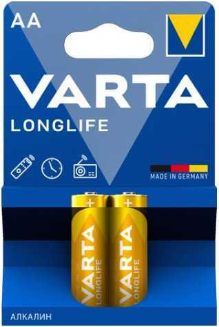 Батарейка AA (Varta) Long Life (LR6, 1.5 вольта, Блистер, 2шт)