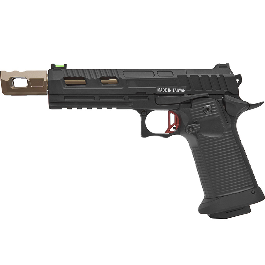 Пистолет (KJW) Colt M1911 Hi-Capa (KP-19.GAS, Greengas, Удлиненный, Черный)
