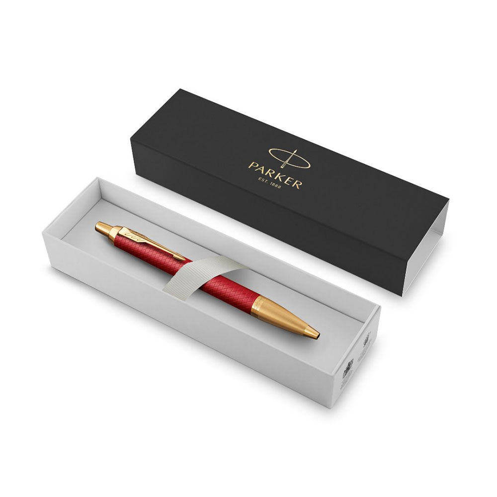 Ручка шариковая (Parker) IM Premium K318 (Red GT, M, Синие чернила)_5