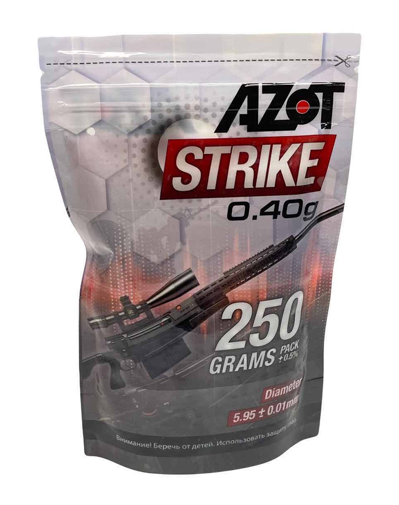 Шары (Azot Strike) 0.40гр (0,25кг, 625шт, Белый, Пакет)