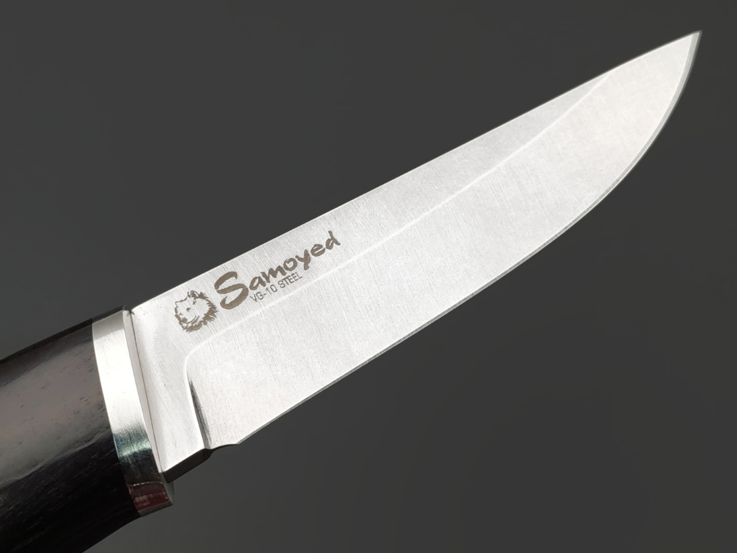 Туристический нож (Kizlyar Supreme) Samoyed (VG-10, Stonewash, Рукоять Граб, Ножны кожа)_2