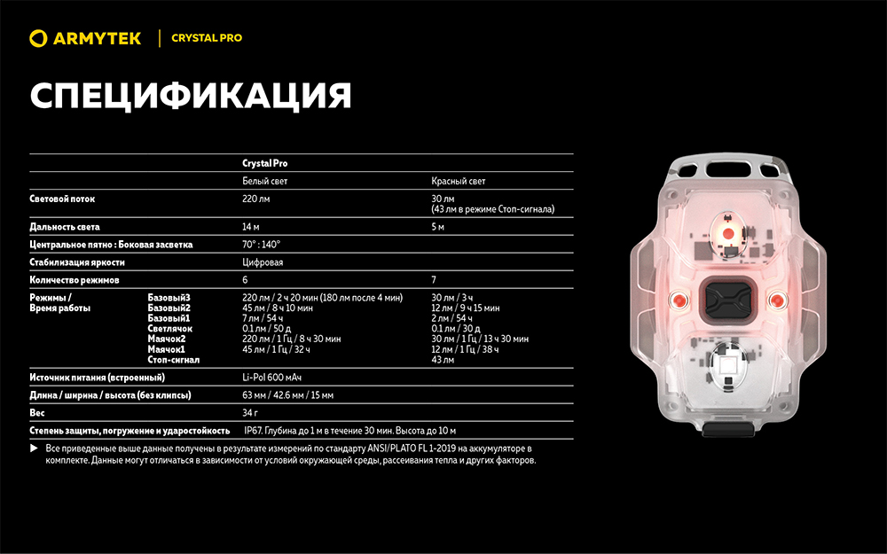 Фонарь (Armytek) Crystal2