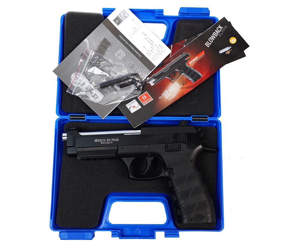 Пневматический пистолет (EKOL) ES P92 B Black (Blowback, 4,5 мм, 3 Дж, Метал, Черный)_4