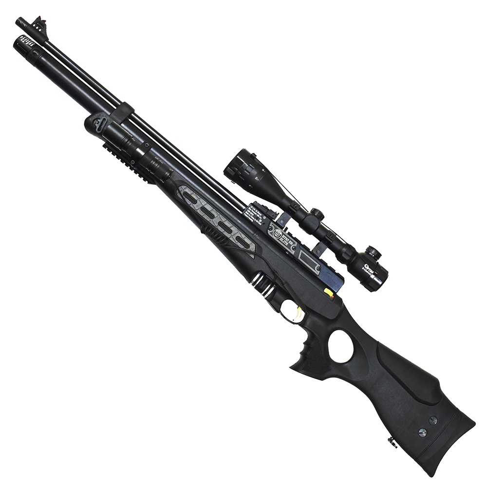 Винтовка пневматическая (Hatsan) BT 65 SB ELITE (6.35 мм, 3Дж, PCP, Кейс, Прицел 3-12x44AOE, Черный)