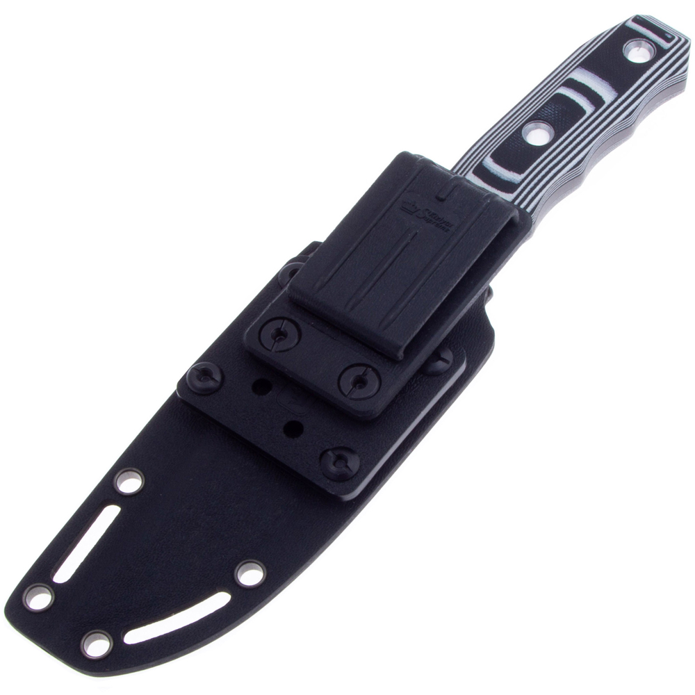 Туристический нож (Kizlyar Supreme) Echo (AUS-8, Satin, Stonewash, Серая рукоять G10, Ножны кайдекс) 4