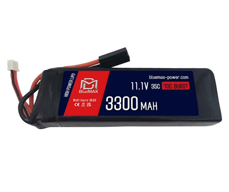 Аккумулятор (BlueMAX) 11.1V LiPo 3300mAh (35C, 22х44х135мм, приклад)