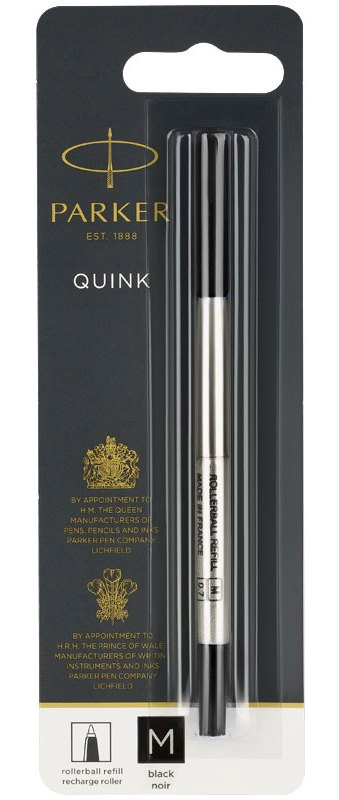 Стержень (Parker) для ручки-роллера Refill Roller Ball (France, M, Черные чернила, блистер, 1 шт)