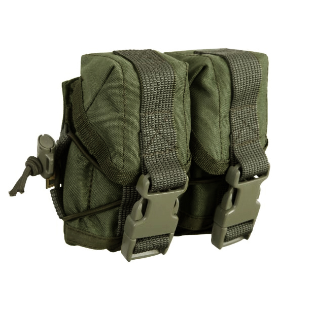 Подсумок (Ana Tactical) Гранатный двойной (Molle, Подвижный клапанн, Фастекс, OD Green)