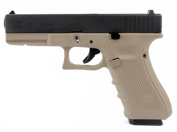 Пистолет (WE) GLOCK 17 Gen.4 (Greengas, Blowback, RIS, Песочный)