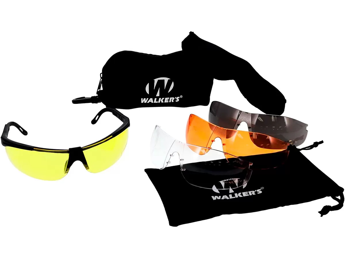Очки баллистические (Walkers) Sport Glasses (4 линзы Прозрачная, жёлтая, янтарная, серая,Черный)