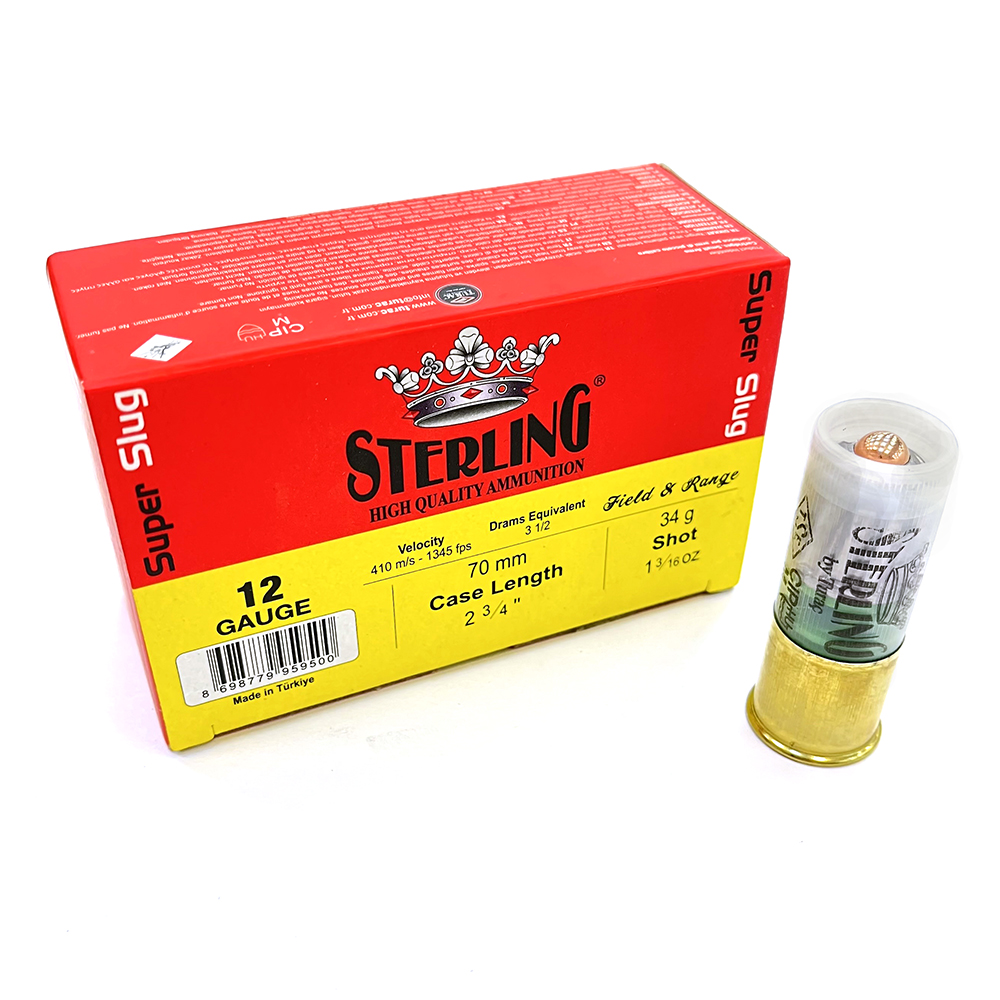 Патрон 12x70 (STERLING) пуля Super SLUG, 34 гр. (пачка 10 шт.)