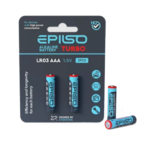 Батарейка AAA (Epilso) Turbo (LR03, 1.5 вольта, Блистер, 2шт)