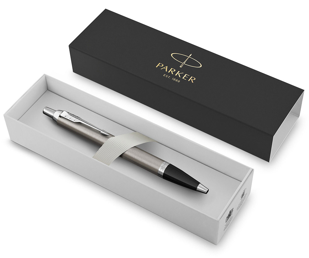 Ручка шариковая (Parker) IM Stainless (Steel CT, M, Синие чернила)_2