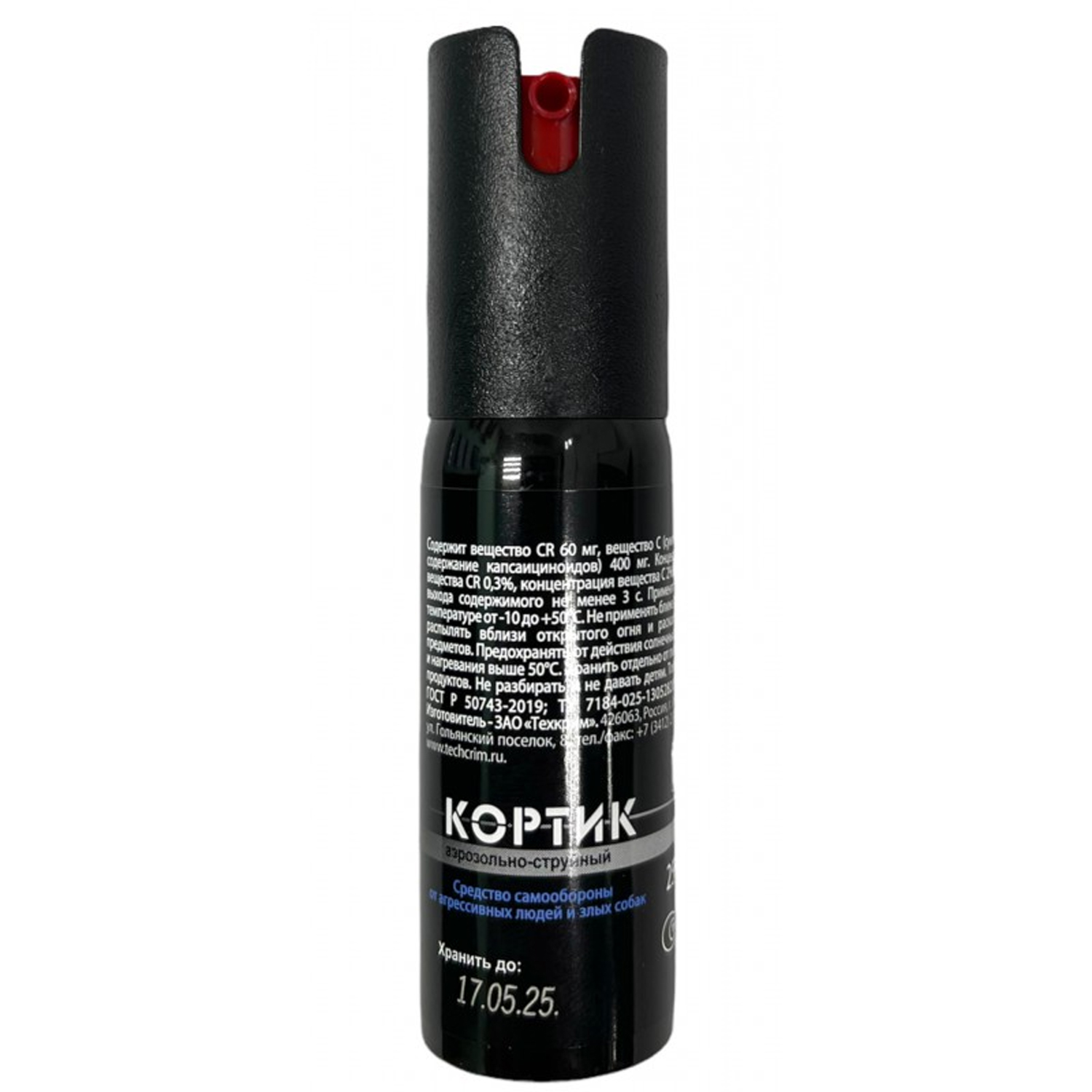 Газовый баллончик (Техкрим) Кортик (Струйно-Аэрозольный, OC, 2%, 25мл, Блистер)