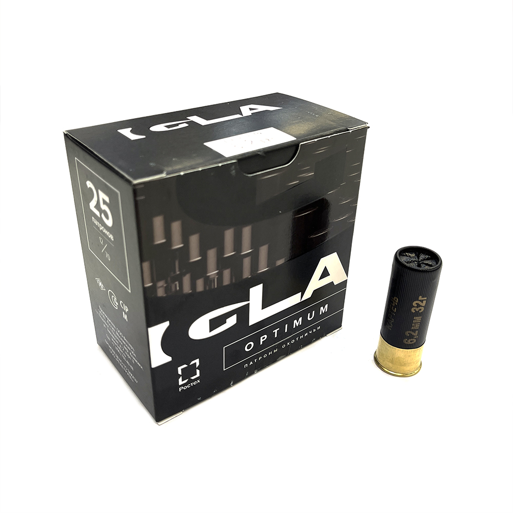 Патрон 12x70 (IGLA) Игла-Оптимум, Картечь 6,2 мм, 32 гр., (пачка 25 шт.)