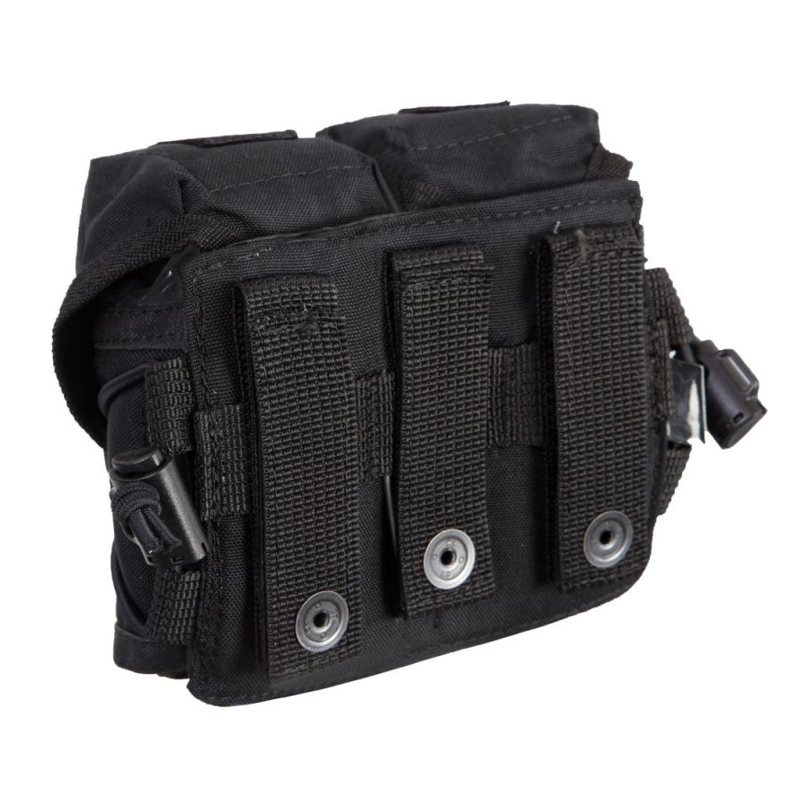 Подсумок (Ana Tactical) Гранатный двойной (Molle, Подвижный клапанн, Фастекс, Черный)_2