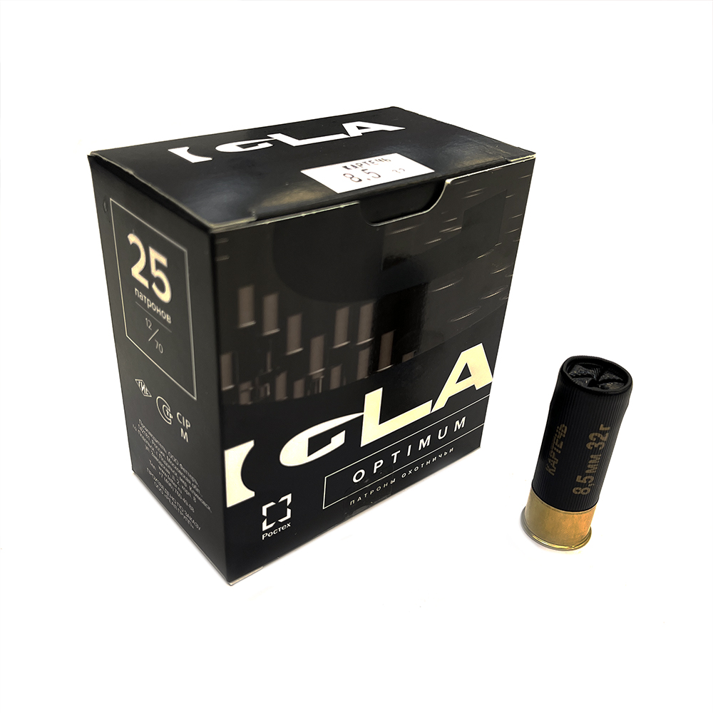 Патрон 12x70 (IGLA) Игла-Оптимум, Картечь 8,5 мм, 32 гр., (пачка 25 шт.)