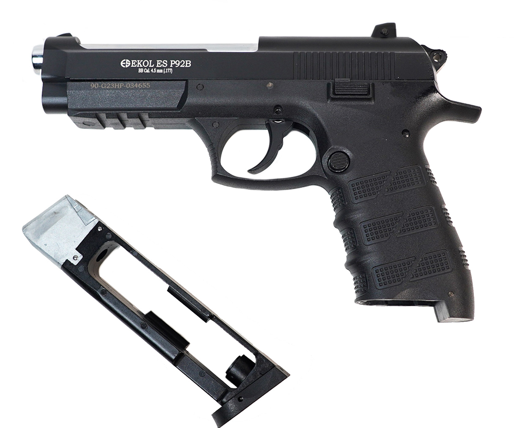 Пневматический пистолет (EKOL) ES P92 B Black (Blowback, 4,5 мм, 3 Дж, Метал, Черный)_3