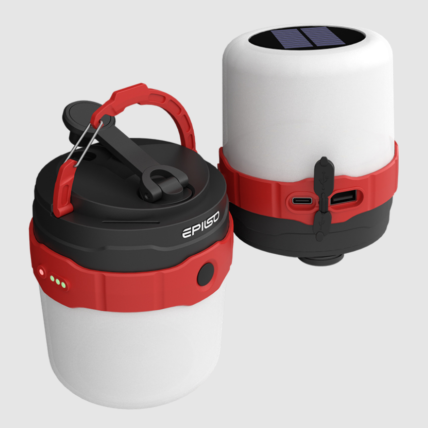 Фонарь (Epilso) EPF-405 кемпинг (500 люмен, 2000 mAh, динамо, Power bank, Солн. панель, Белый)_2