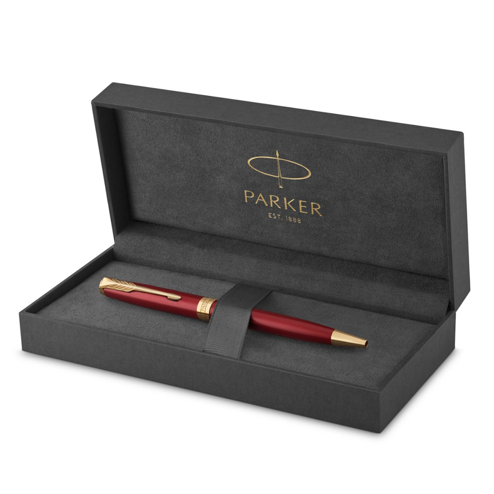 Ручка шариковая (Parker) Sonnet Lacquer Intense (Red GT, M, Черные чернила)_2