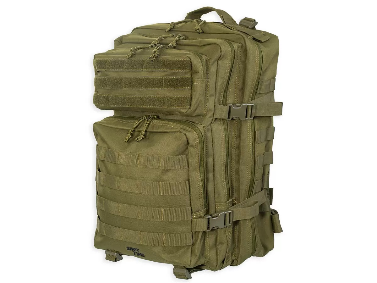 Рюкзак (ShotTime) городскойтактический Basic (Molle, 25 л, Полиэстер 900D, 45х31х15 см, Олива)