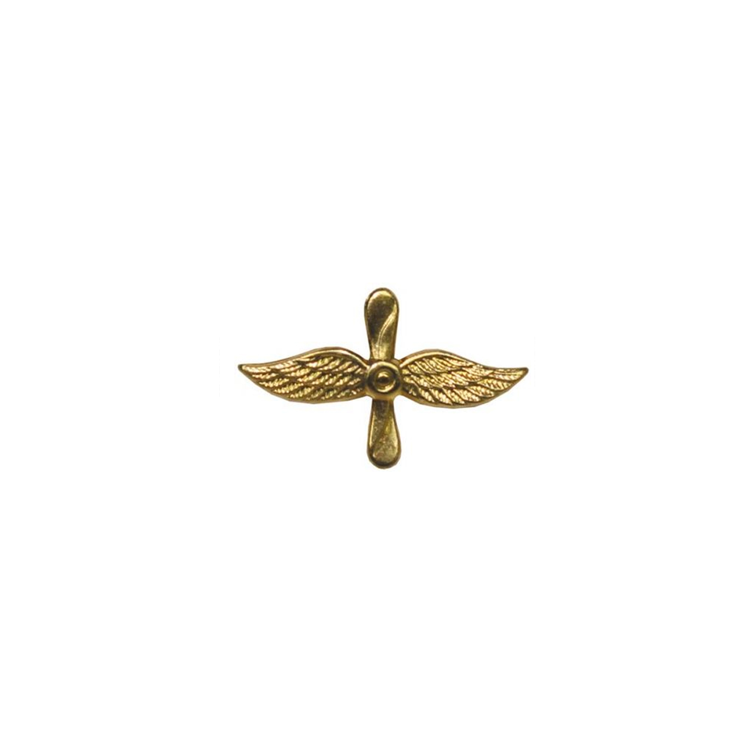 Знак эмблема на петлицу (Оригинал СССР) АВИАЦИЯ (Золотистый винт с крыльями, Усики)