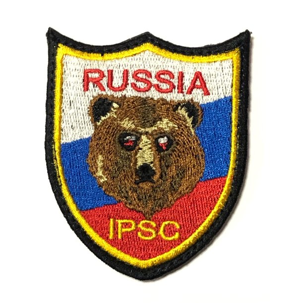 Нашивка IPSC RUSSIA с медведем (Вышивка, велкро)