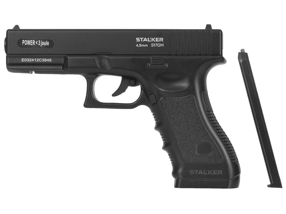 Пневматический пистолет (Stalker) S17GM аналог Glock17 (кал. 4.5мм, Черный)_3
