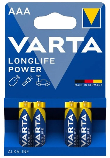 Батарейка AAA (Varta) Long Life (LR03, 1.5 вольта, Блистер, 4шт)