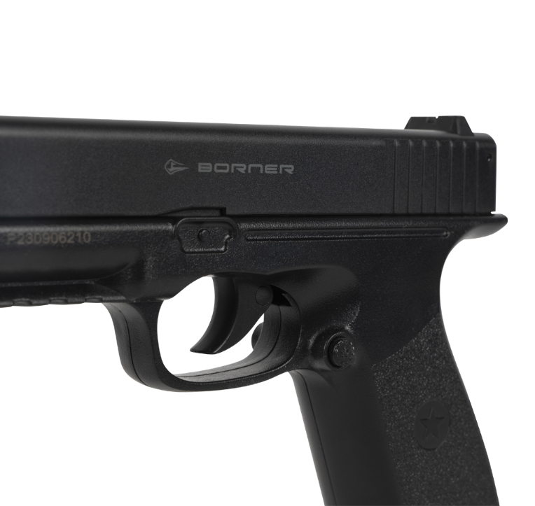 Пистолет (Borner) Glock 17 (Weaver, CO2, Пластик, Чёрный)5