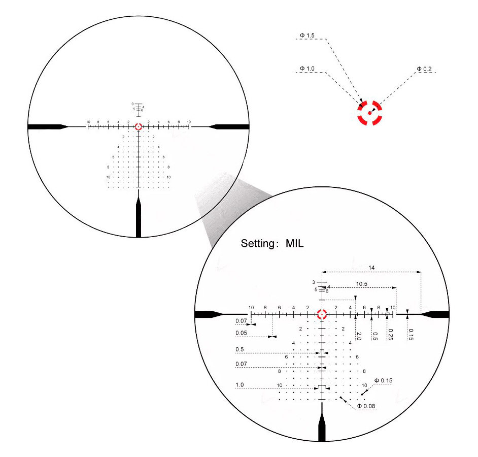 Прицел оптический (Vector Optics) CONTINENTAL X10 1-10x28 ED (34 мм, FFP, VET-CTR BDC, Подсвет)5