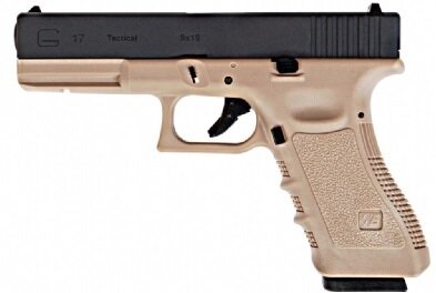 Пистолет (WE) GLOCK 17 Gen.3 (Greengas, Blowback, RIS, Песочный)