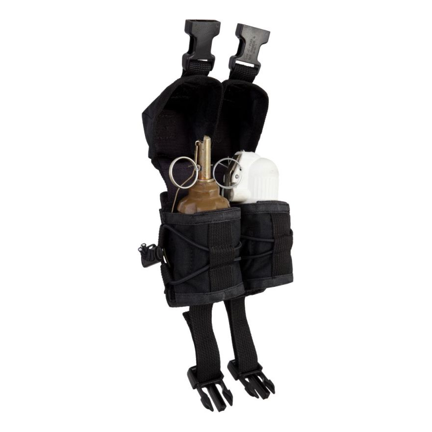 Подсумок (Ana Tactical) Гранатный двойной (Molle, Подвижный клапанн, Фастекс, Черный)_3