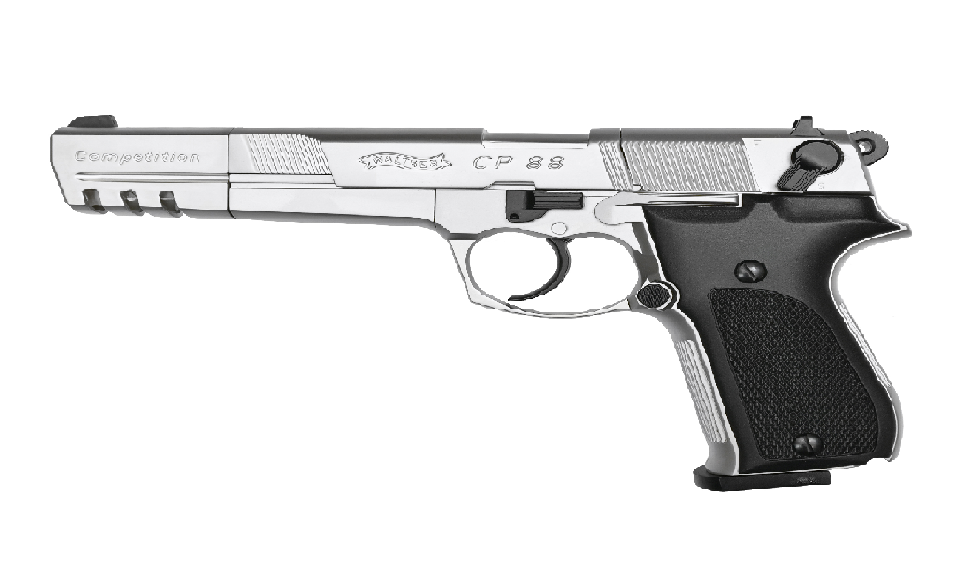 Пневматический пистолет (Umarex) Walther СР 88 Competition (4,5мм, Удлиненный ствол, Никель)