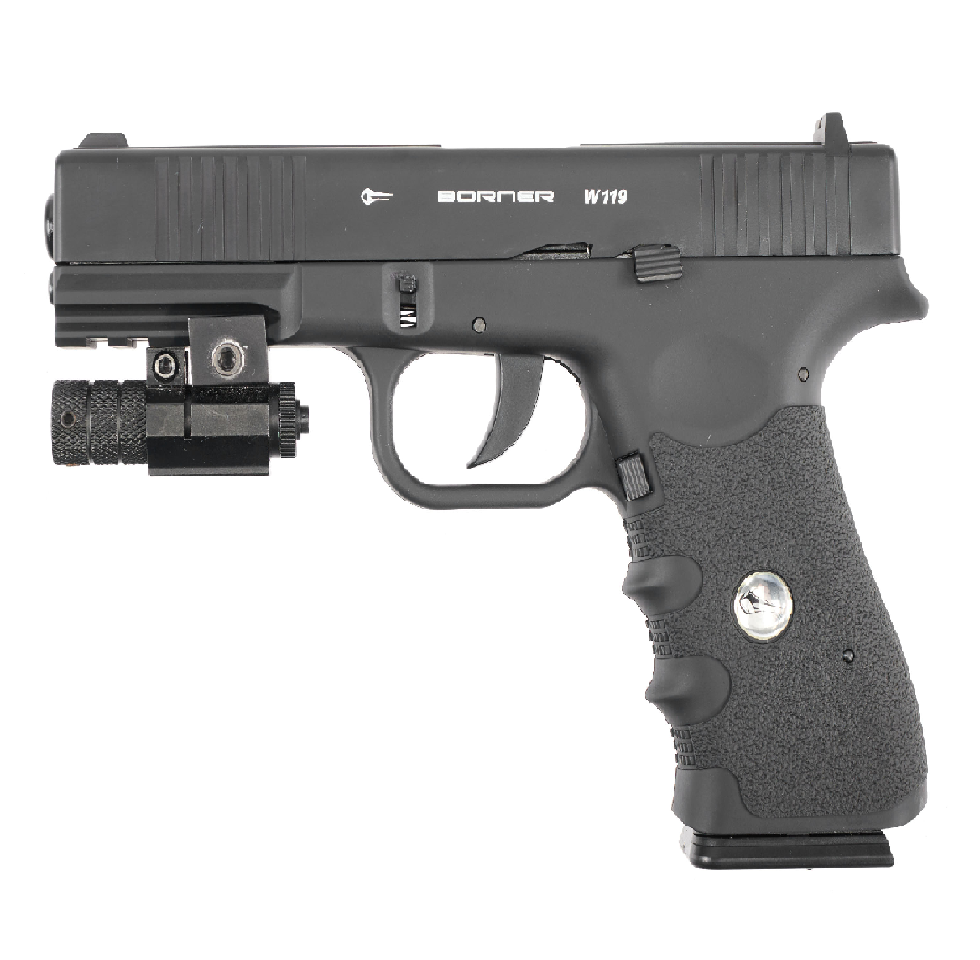 Пневматический пистолет (Borner) W119 (Glock 17, 4.5мм, BlowBack)
