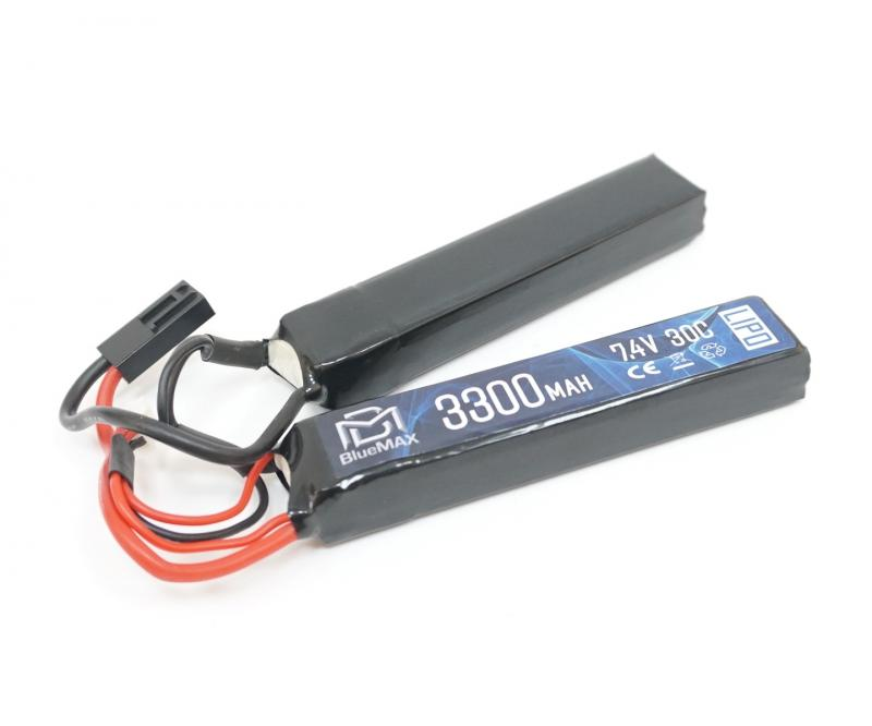 Аккумулятор (BlueMAX) 7.4V LiPo 3300mAh (20C, 19x21x128мм, двухлепестковый)