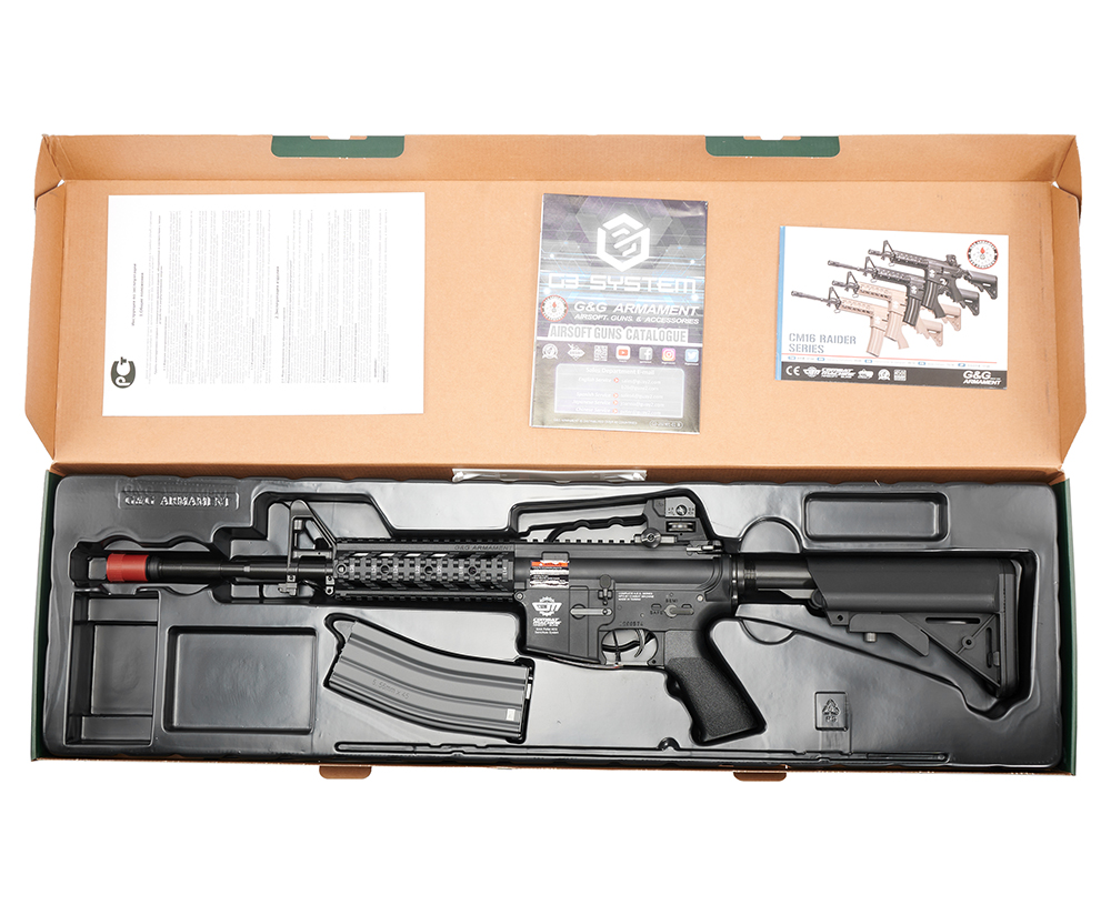 Автомат (G&G) M4A1 (CM16 Raider-L, Корпус нейлон, Weaver цевьё, 130-140мс, Чёрный)_3