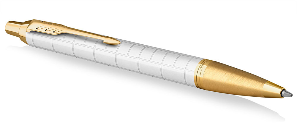 Ручка шариковая (Parker) IM Premium K318 (Pearl GT, M, Синие чернила)_3