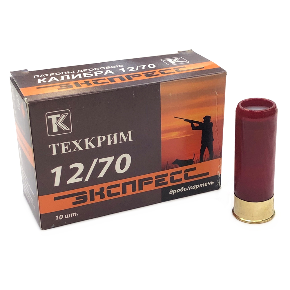 Патрон 12x70 (ТехКрим) Дробь № 5 Экспресс 35 гр. (пачка 10 шт.)