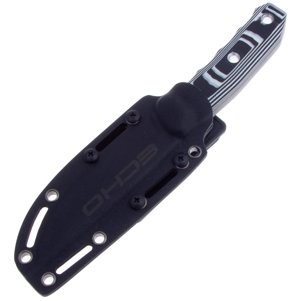 Туристический нож (Kizlyar Supreme) Echo (AUS-8, Satin, Stonewash, Серая рукоять G10, Ножны кайдекс) 3