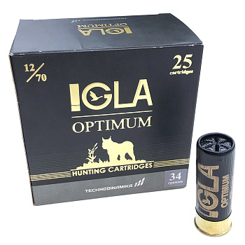 Патрон 12x70 (IGLA) Игла-Оптимум, Дробь № 3, 34 гр., (пачка 25 шт.)