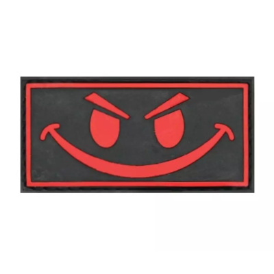 Нашивка Smile (КрасныйЧёрный, ПВХPVC, 80х35) улыбка