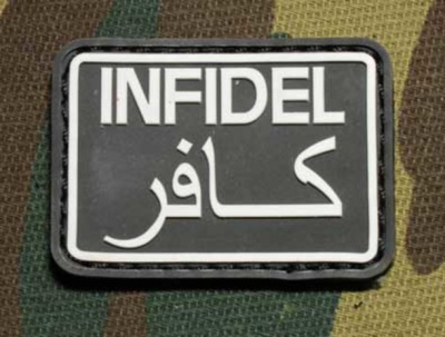 Нашивка INFIDEL (Белый, велкро, ПВХPVC, 50х35)