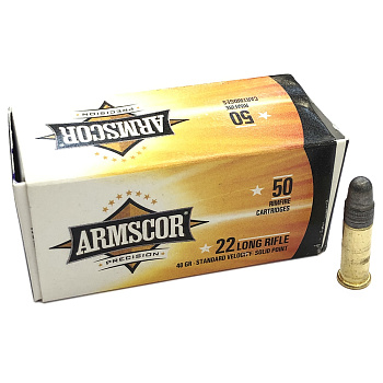 Патрон .22LR (Armscor) пуля SV SP 40 grn._2,59 гр., гильза латунная (пачка 50 шт.)