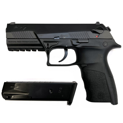 Пистолет спортивный (Ata Arms) АТА9 Black кал. 9х19 (Емкость магазина15, УСМ двойного действия, Метал пластик, Weaver, Черный затворЧерная рамка, Вес 
