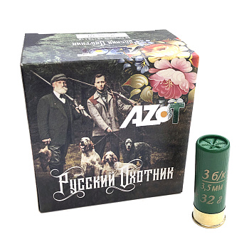Патрон 12x70 (АЗОТ) Русский Охотник Дробь № 3, 32 гр. БК (пачка 25 шт.)
