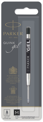 Стержень (Parker) гелевый QuinkGel (France, M, Черные чернила, блистер, 1 шт)