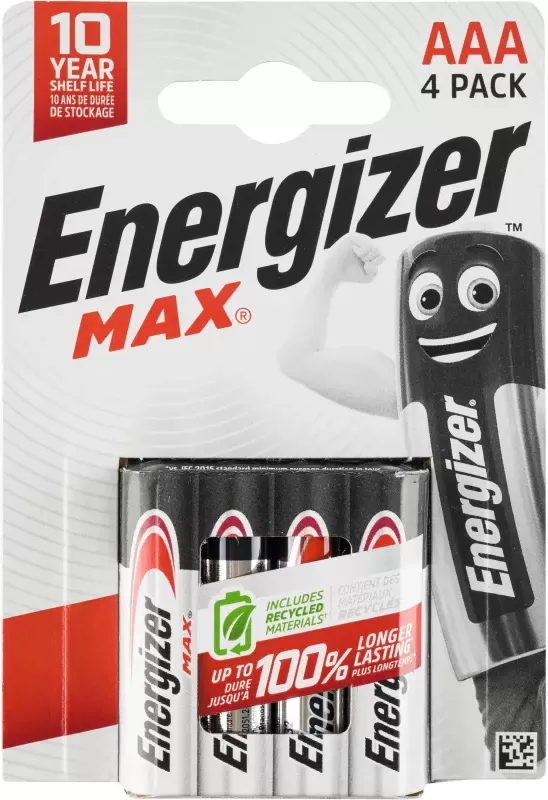 Батарейка AAA (Energizer) Max (LR03,1.5 вольта, Блистер, 4шт)