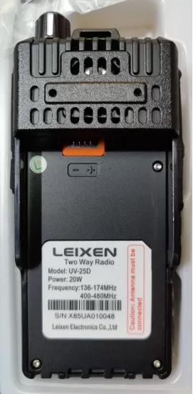 Рация (Leixen) UV-25D (20 Вт, VHFUHF, 4000 mAh, Черный)_2